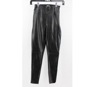 Abercrombie & Fitch Black Vegan Leather Leggings Womens XXS High Rise Ankle